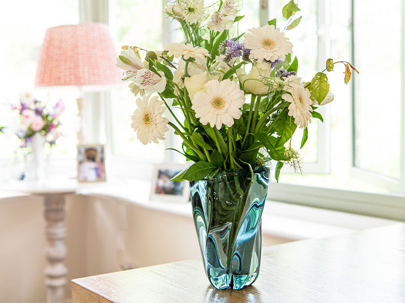 Heavy Blue Glass Vase – £45