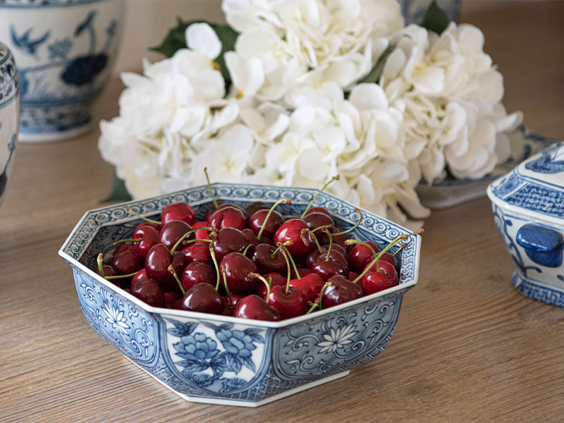 SOLD – Blue & White Octagonal Bowl