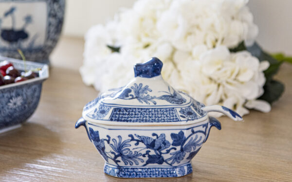 Blue and White Lidded Dish – £40