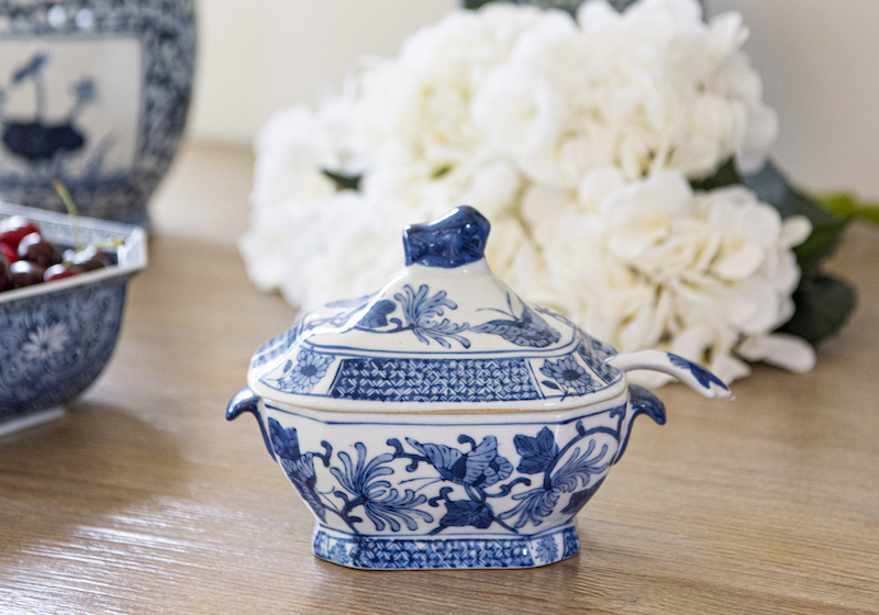 Blue and White Lidded Dish – £40