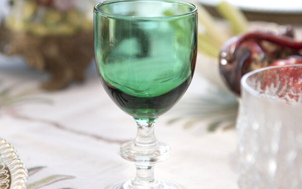 Set of 5 Small Green Wine Glasses – £65