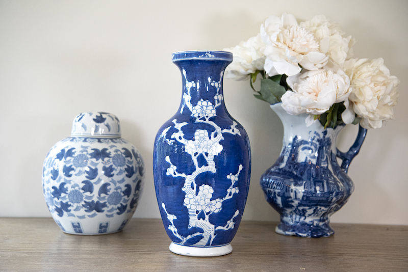 Blue and White Chinese Style Vase – £58