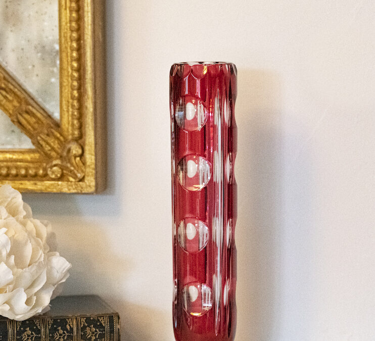 Cranberry Glass Vase – £70