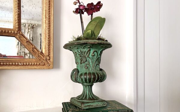 SOLD Green Aged Urn Vase