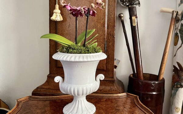 SOLD – White Italian Urn Vase