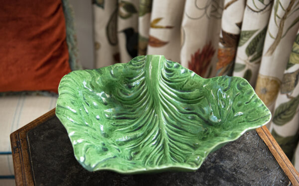 Majolica Large Leaf Shaped Bowl – £185