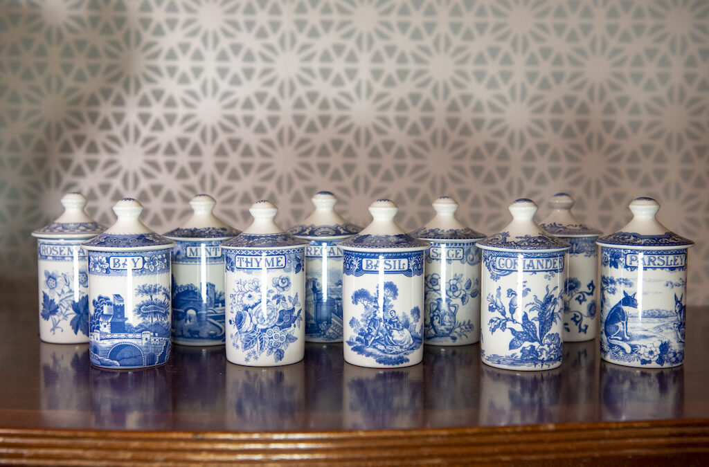 SOLD – Set of 10 Spode Spice Jars – £135