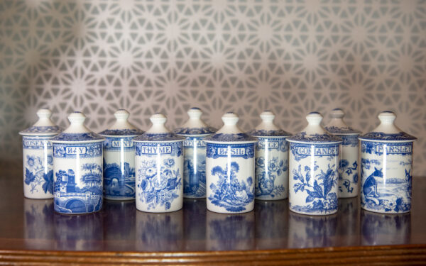 SOLD – Set of 10 Spode Spice Jars – £135