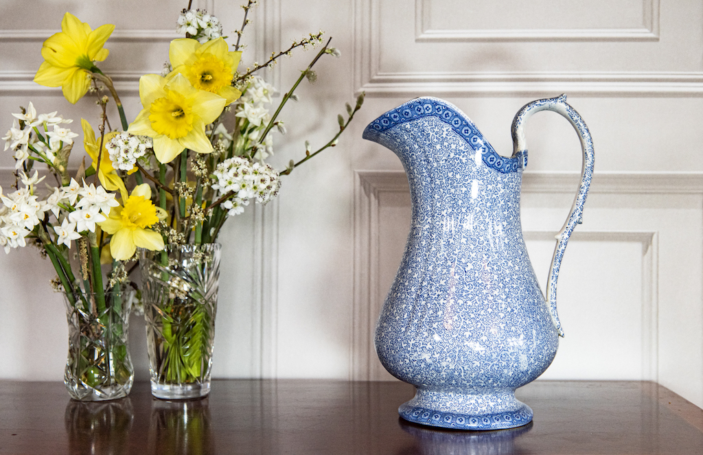 Large Victorian Blue Sprig Pitcher – £90