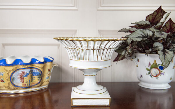 White Porcelain Lattice Compote Basket – £325