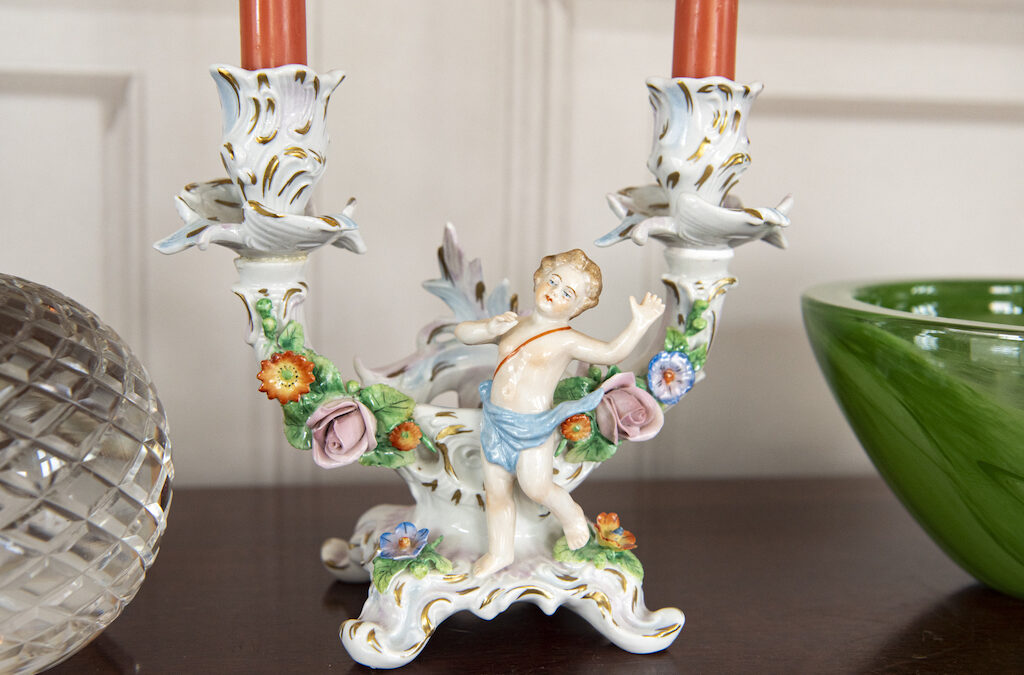 Sitzendorf Porcelain Candlestick – £125