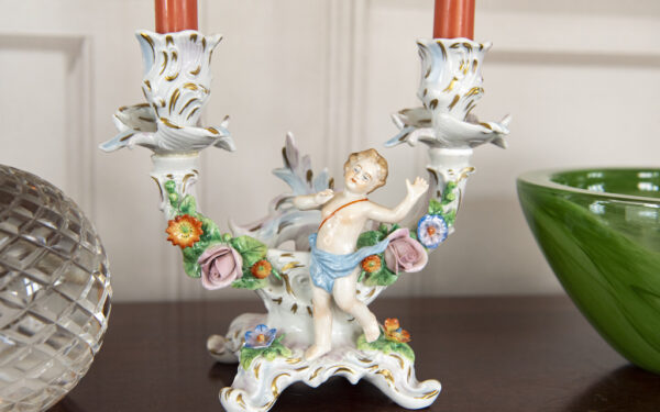 Sitzendorf Porcelain Candlestick – £125