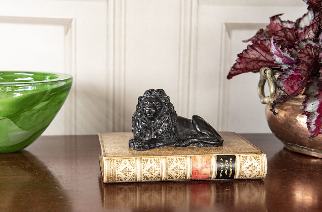 SOLD – Lion & Faux Book Paperweight