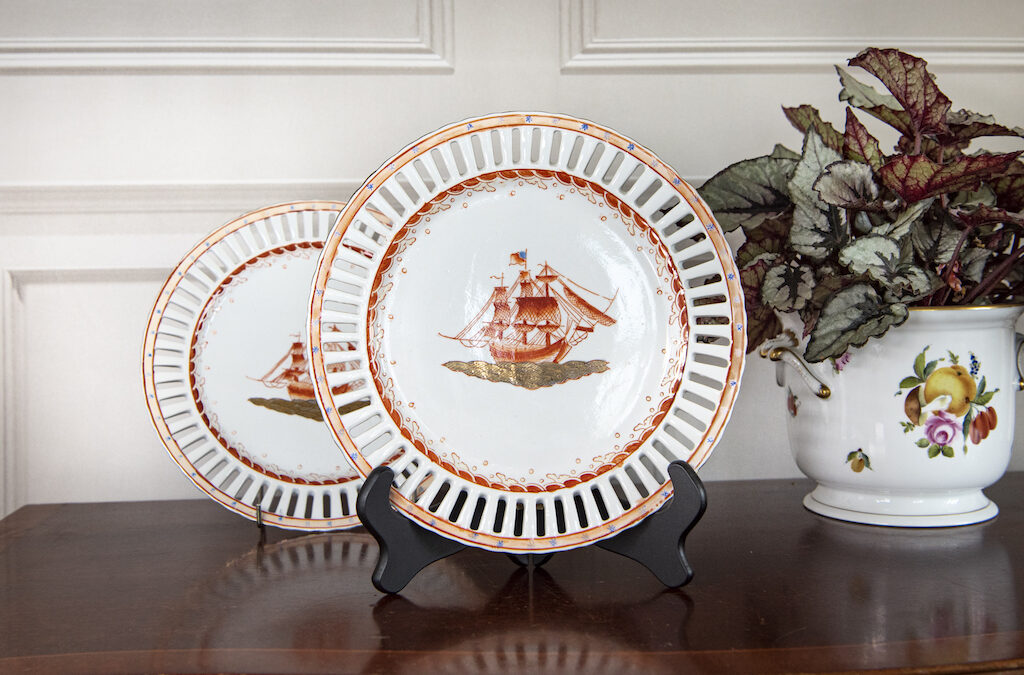 Pair of Lattice Edged Decorative Plates – £70