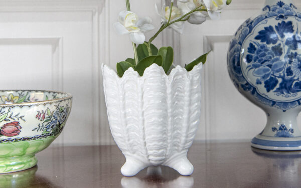 Clamshell White China Vase – £55