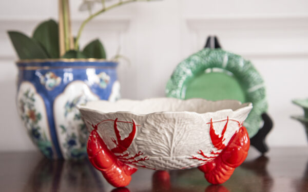 SOLD – White Crown Devon Lobster Foot Bowl