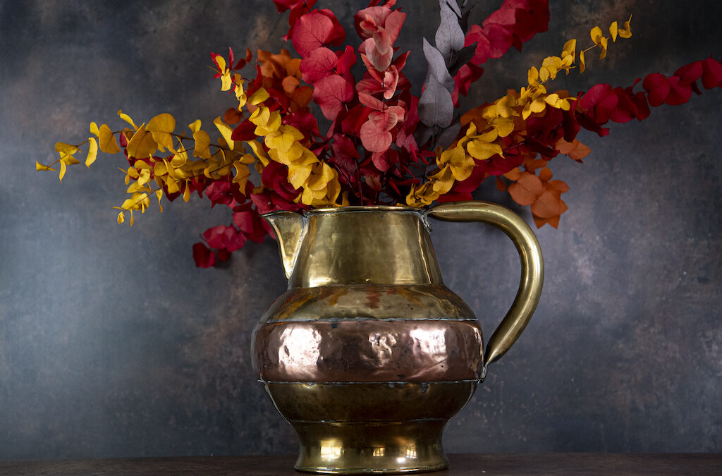 SOLD – Large Antique Brass and Copper Jug