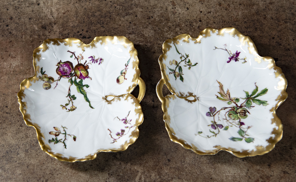 SOLD – Pair of Antique Handpainted Limoges Dishes