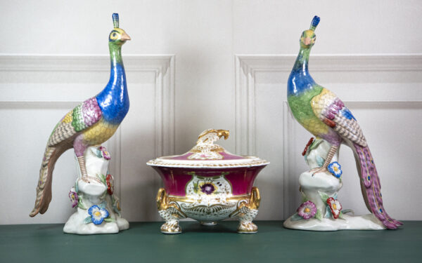 SOLD – Porcelain Peacocks