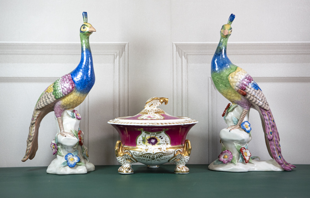 SOLD – Porcelain Peacocks