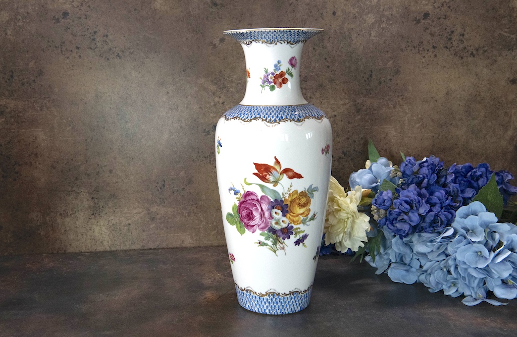 Tall Floral Porcelain Vase – £95