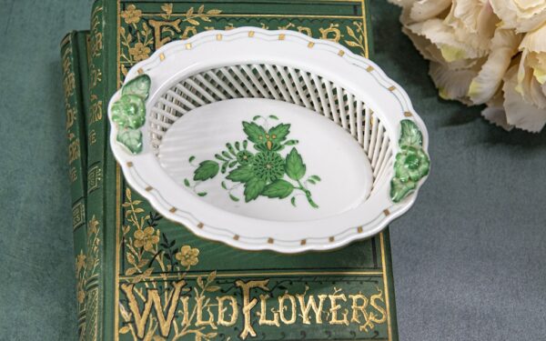 Herend Oval Chinese Leaf Lattice Dish – £60