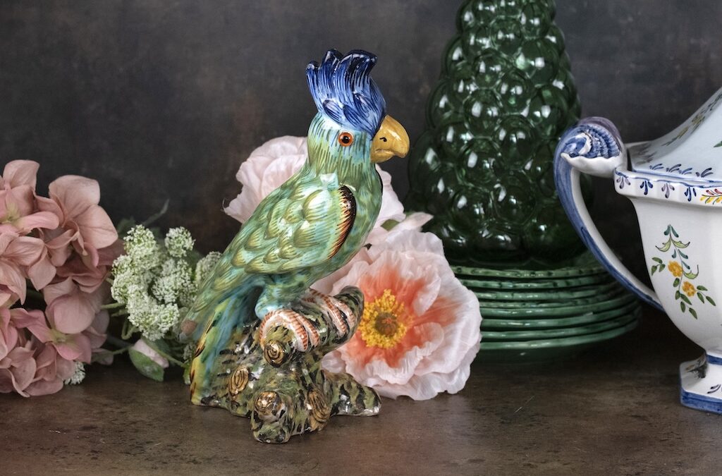 Antique French Faience Cockatoo – £165
