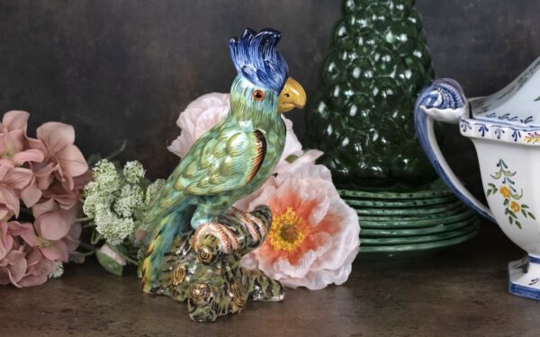 Antique French Faience Cockatoo – £165