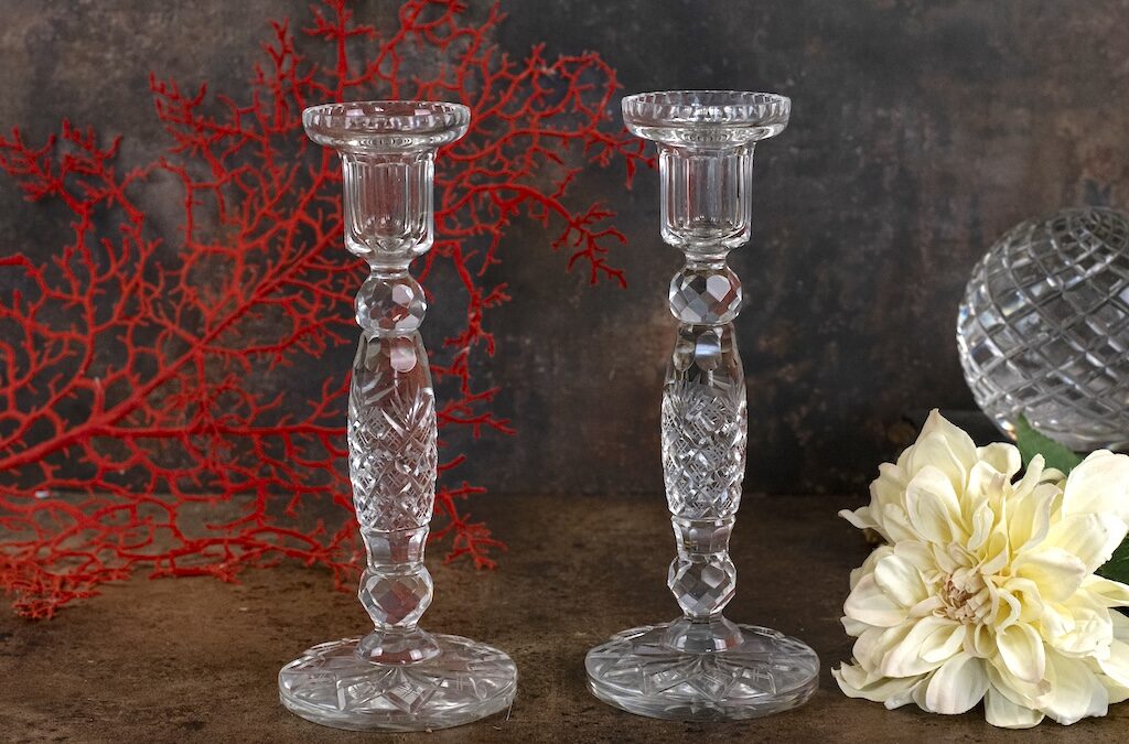 Pair of Cut Glass Candlesticks – £70