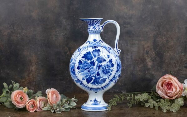SOLD – Delft Tall Floral Jug
