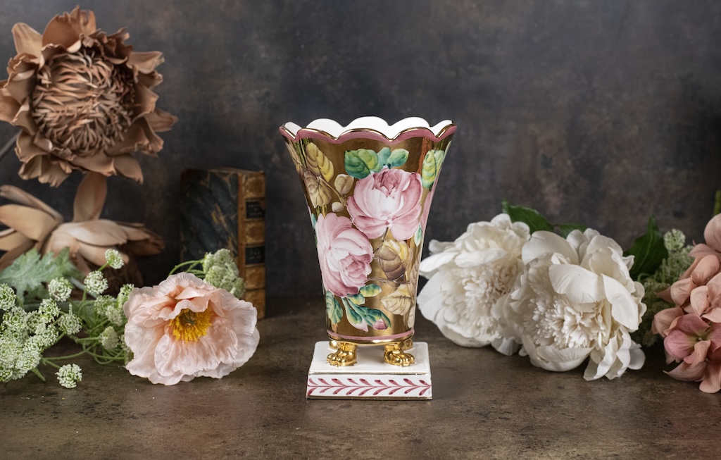 Vintage Jaffe Rose Footed Vase – £75