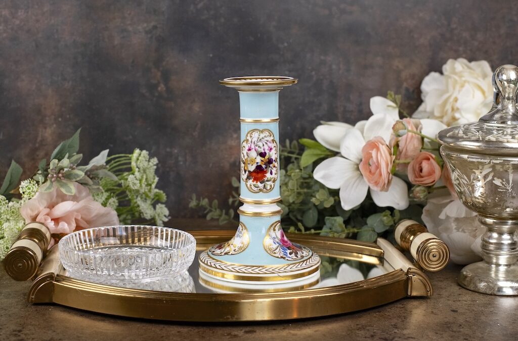 Antique Chamberlain Worcester Porcelain Candlestick – £165
