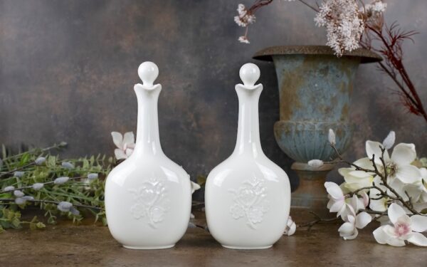 Pair of Vintage Royal Copenhagen White Flasks – £80