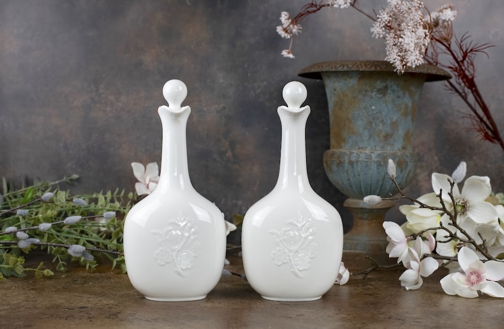 Pair of Vintage Royal Copenhagen White Flasks – £80