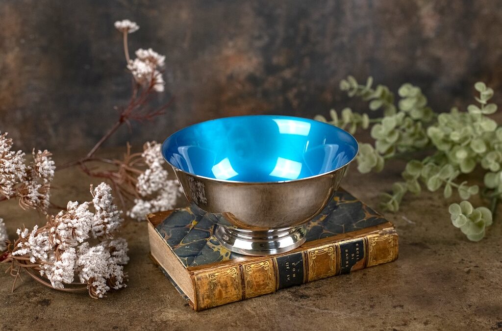 Reed & Barton Blue Enamel Bowl – £38