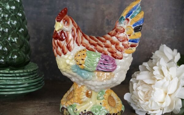 Vintage Brightly Coloured Chicken Figurine – £75